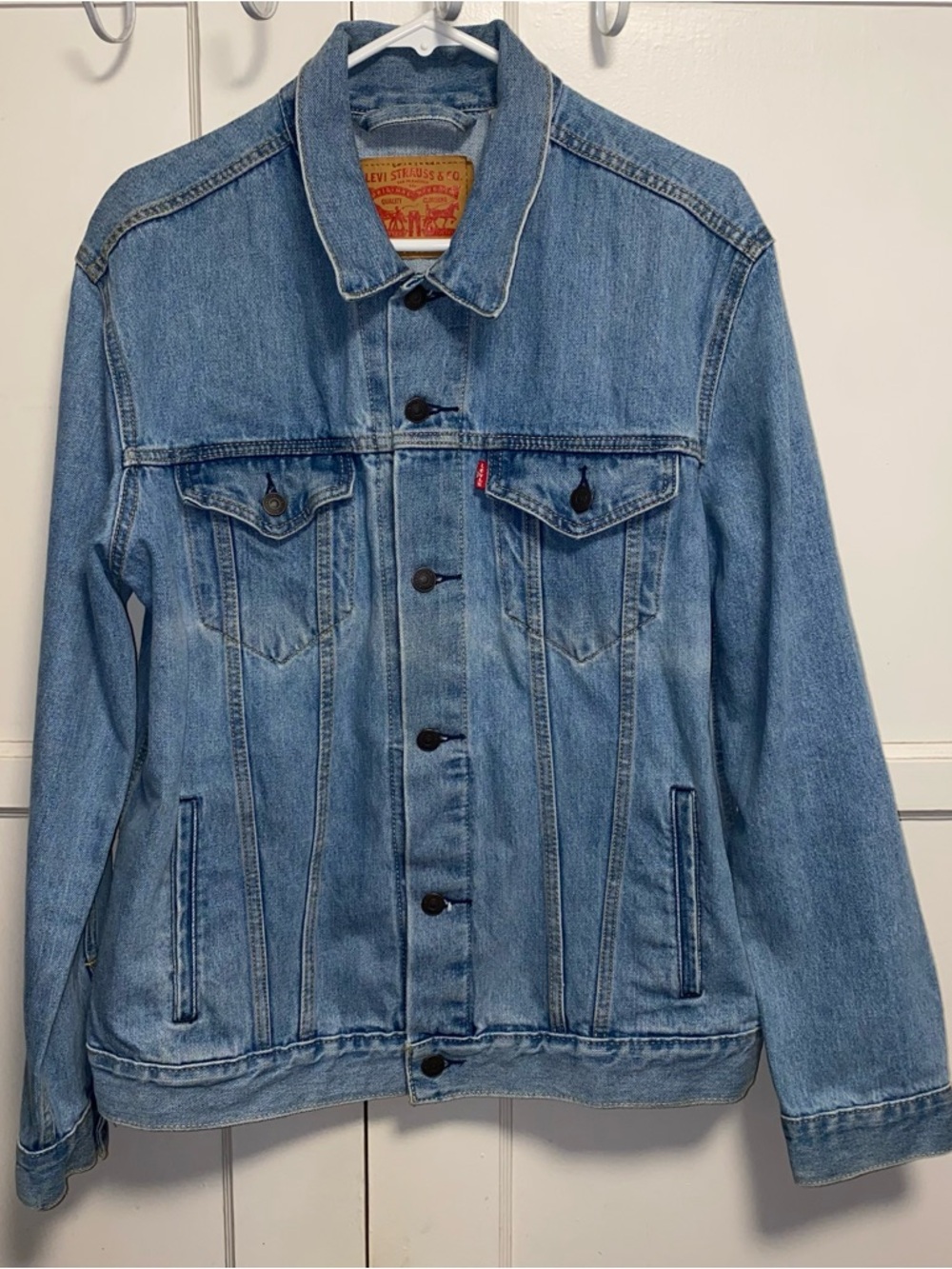 Levi's Large Type III Light Wash Blue Denim Trucker Jacket